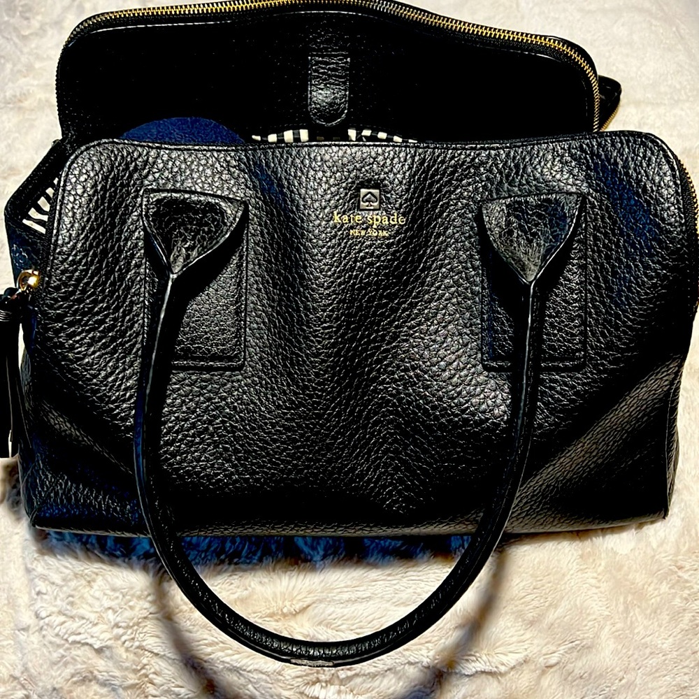 Kate Spade Triple Compartment Handbag With Matching Wallet